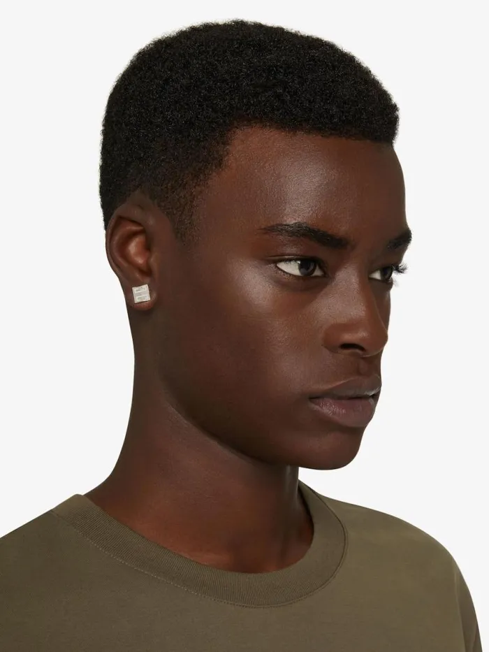 4g Earrings In Metal Silvery Men Givenchy Jewelry