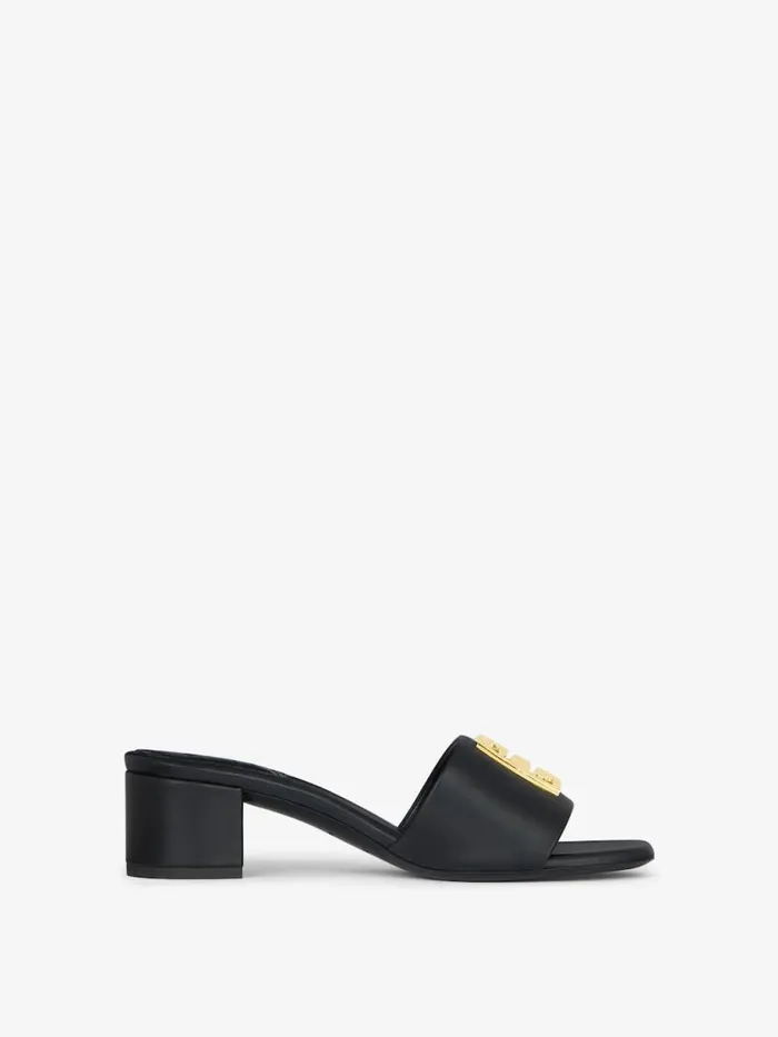 4g Mules In Leather Black Women Givenchy Slides and Sandals