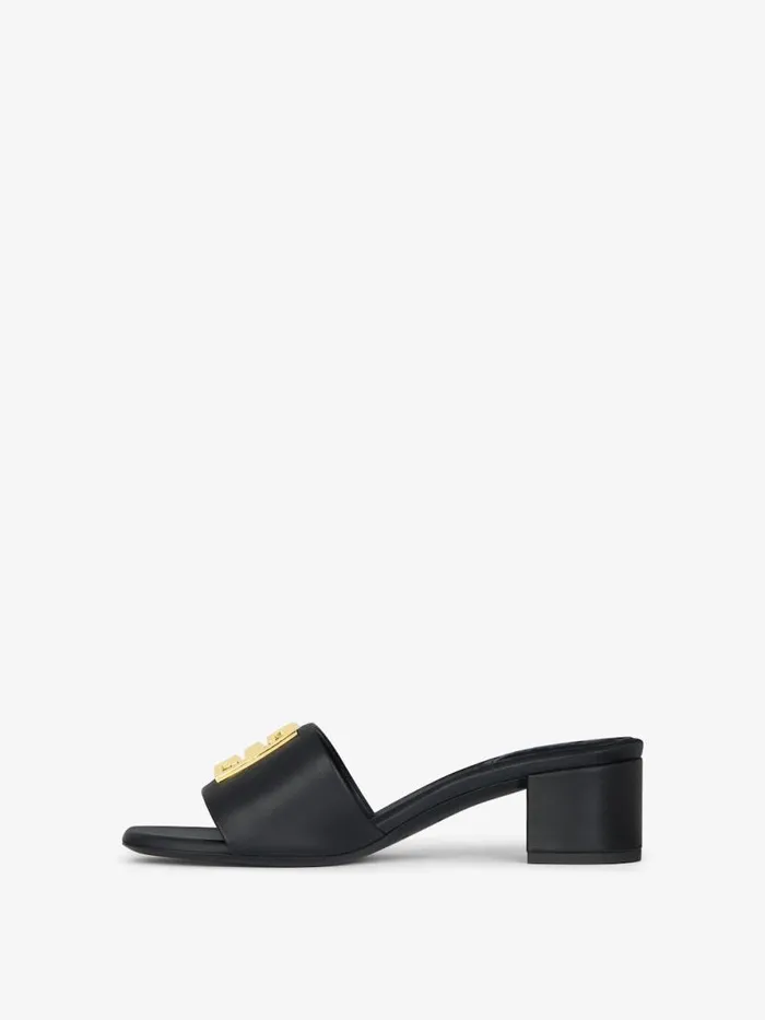 4g Mules In Leather Black Women Givenchy Slides and Sandals