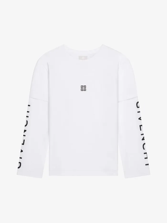 4g Overlapped TShirt In Cotton White Kids Givenchy