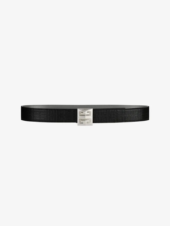 4g Reversible Belt In Leather And 4g Coated Canvas Quartz Grey Men Givenchy Belts