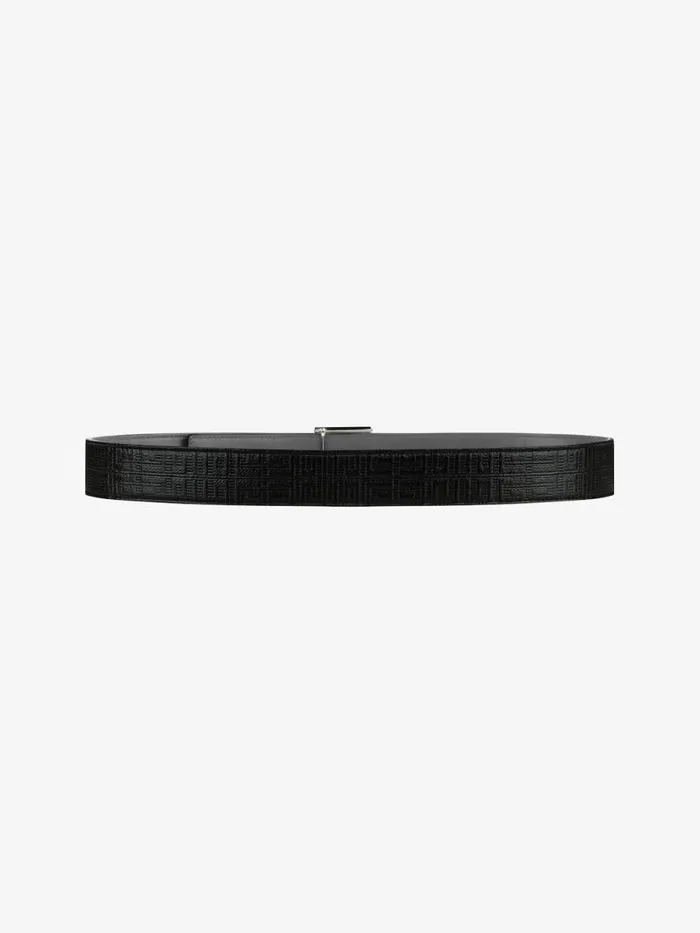 4g Reversible Belt In Leather And 4g Coated Canvas Quartz Grey Men Givenchy Belts