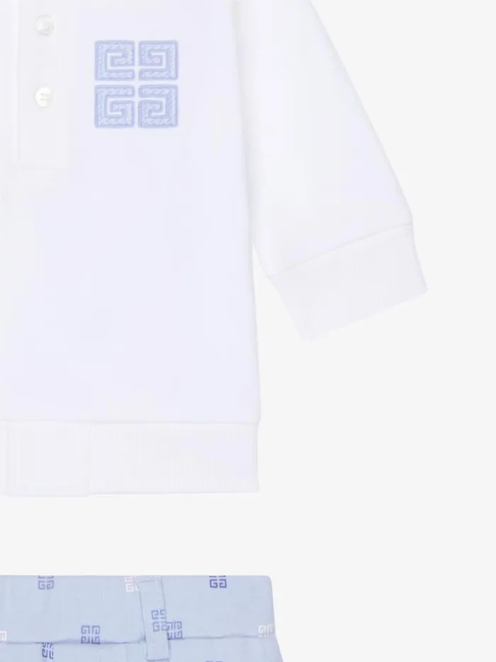 4g Sweatshirt And Pants In Fleece And Cotton Gift Set Light Blue Kids Givenchy