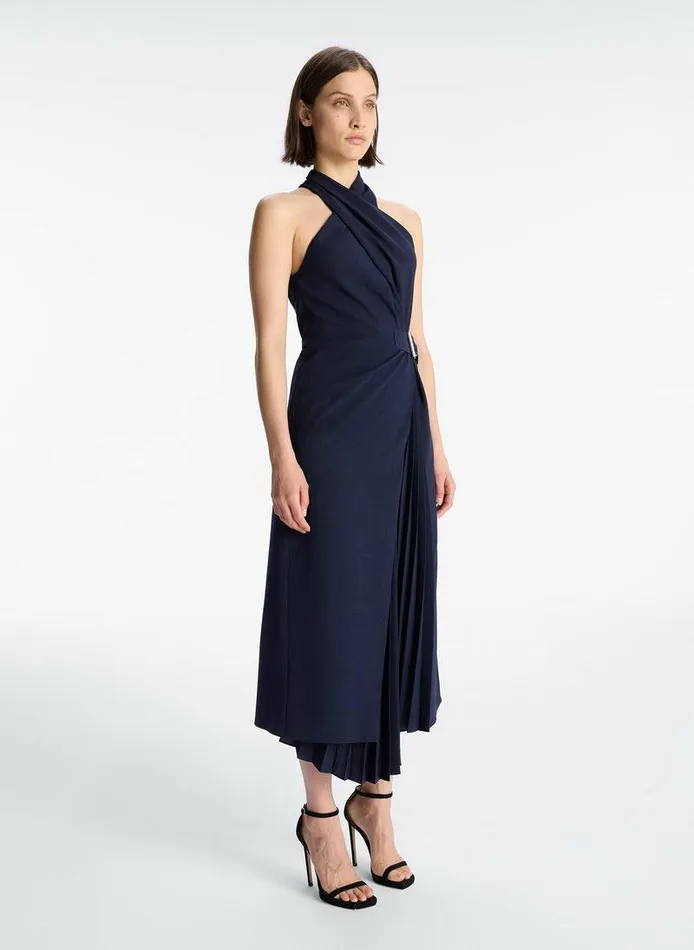 Accessories Women ALC Fiona Pleated Midi Dress Evening Blue Accessories Women ALC Fiona Pleated Midi Dress Evening Blue
