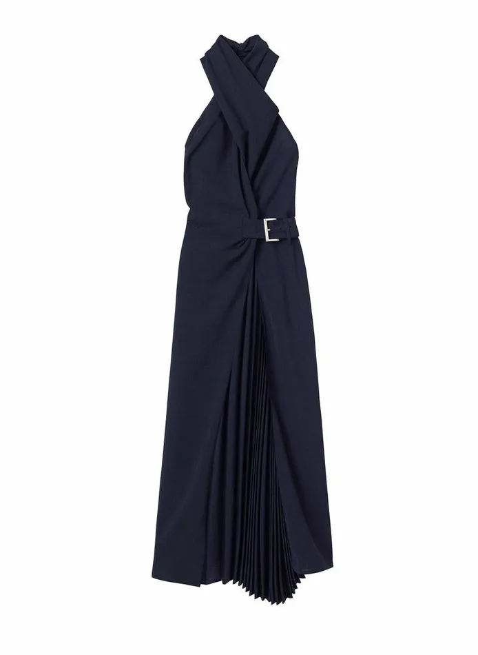 Accessories Women ALC Fiona Pleated Midi Dress Evening Blue Accessories Women ALC Fiona Pleated Midi Dress Evening Blue