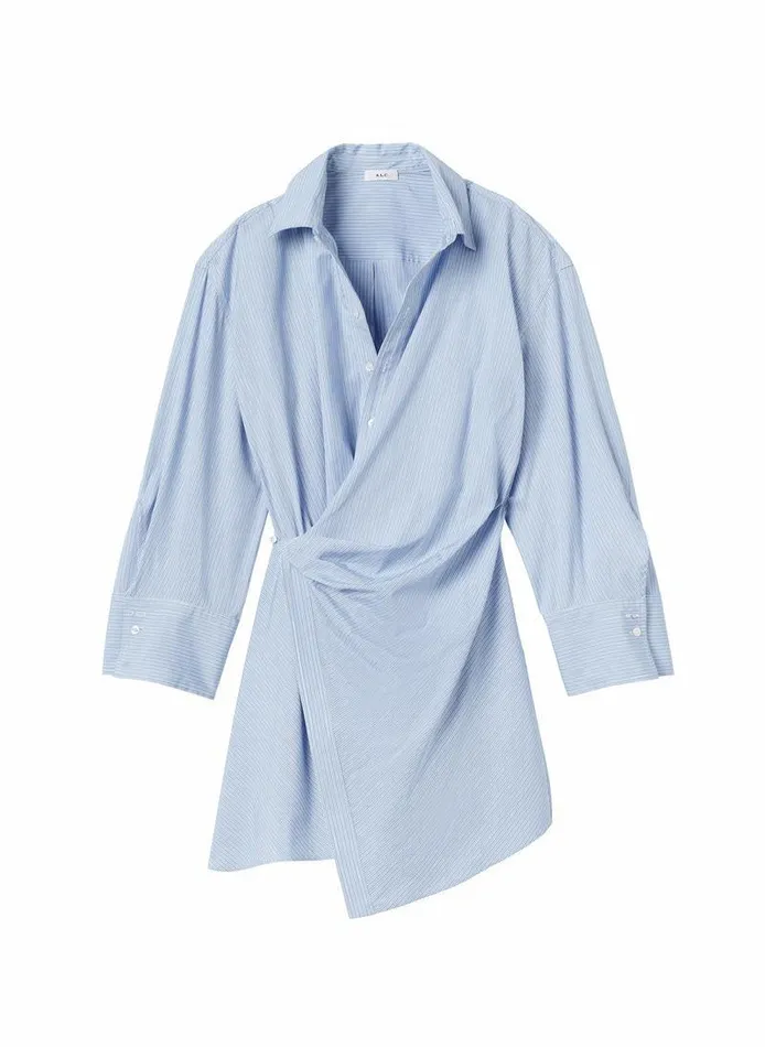 Accessories Women ALC Madison Wrap Mini Dress Chelsea Bluewhite Accessories Women ALC Madison Wrap Mini Dress Chelsea Bluewhite