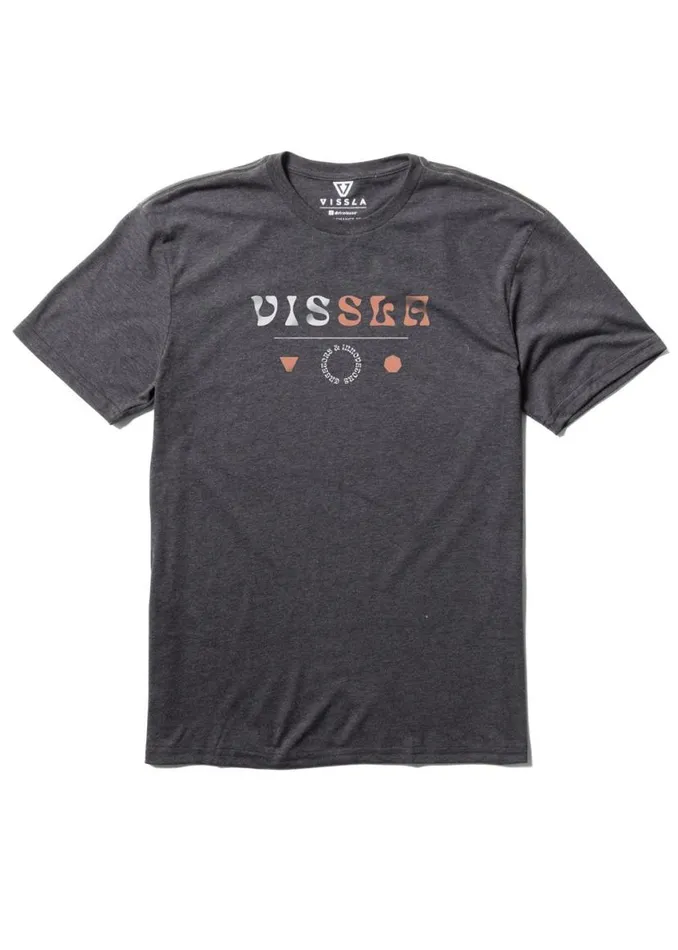 Adaptation Comp Lite Eco Performance Tee Black Heather Men Vissla Tees