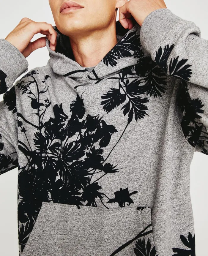 AG Jeans Arc Hoodie Bold Flower Heather Grey Multi Men Sweatshirts AG Jeans Arc Hoodie Bold Flower Heather Grey Multi Men Sweatshirts