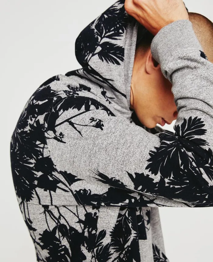 AG Jeans Arc Hoodie Bold Flower Heather Grey Multi Men Sweatshirts AG Jeans Arc Hoodie Bold Flower Heather Grey Multi Men Sweatshirts