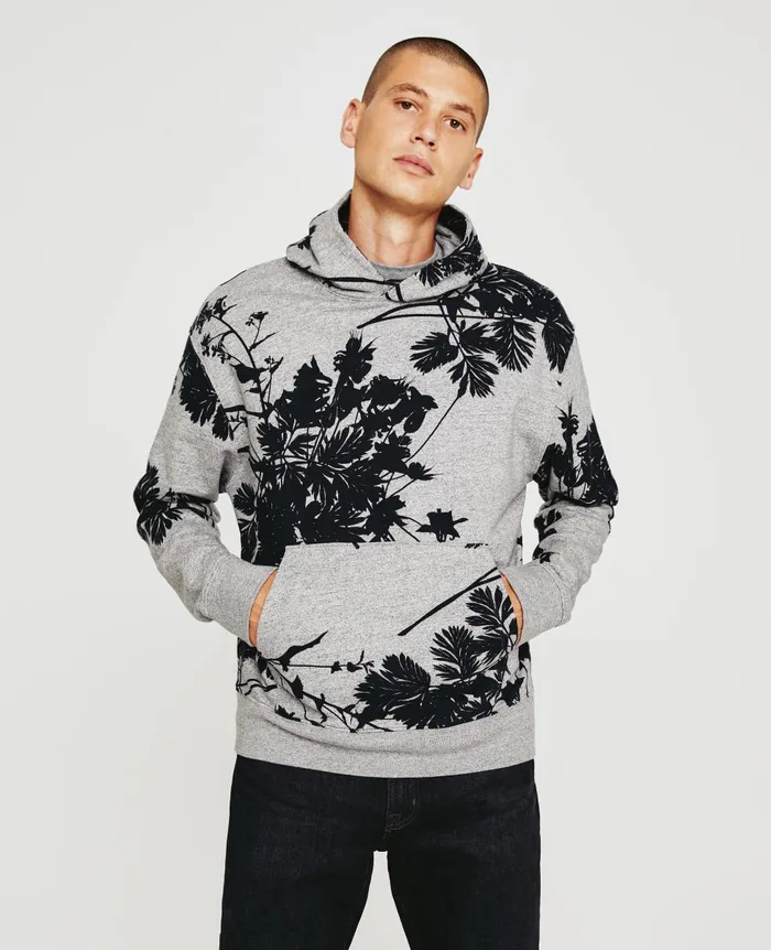 AG Jeans Arc Hoodie Bold Flower Heather Grey Multi Men Sweatshirts AG Jeans Arc Hoodie Bold Flower Heather Grey Multi Men Sweatshirts