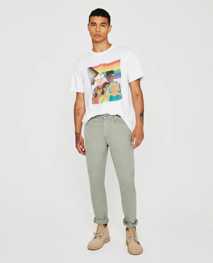 AG Jeans Bryce Crew Feel The Pride True White WomenMen Tees and Tanks AG Jeans Bryce Crew Feel The Pride True White WomenMen Tees and Tanks