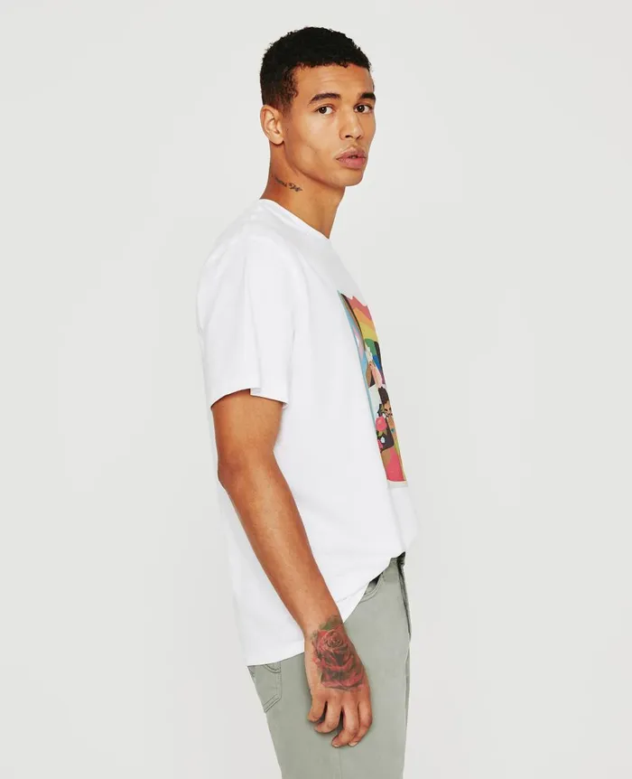 AG Jeans Bryce Crew Feel The Pride True White WomenMen Tees and Tanks AG Jeans Bryce Crew Feel The Pride True White WomenMen Tees and Tanks