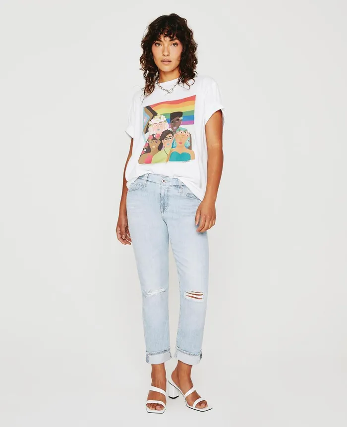 AG Jeans Bryce Crew Feel The Pride True White WomenMen Tees and Tanks AG Jeans Bryce Crew Feel The Pride True White WomenMen Tees and Tanks