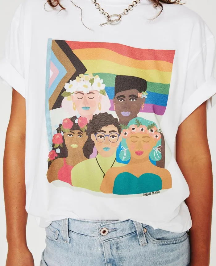AG Jeans Bryce Crew Feel The Pride True White WomenMen Tees and Tanks AG Jeans Bryce Crew Feel The Pride True White WomenMen Tees and Tanks