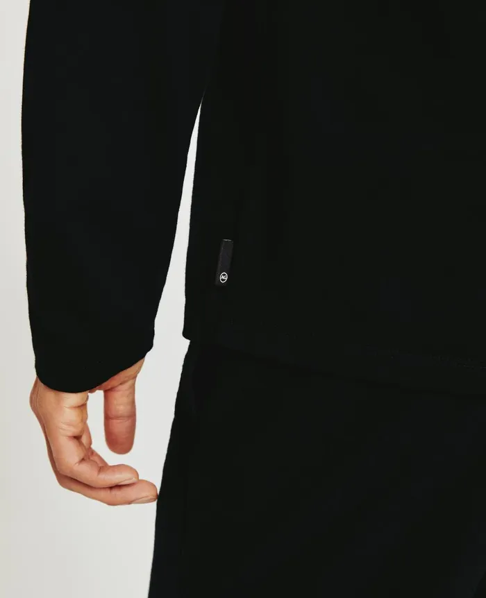 AG Jeans Bryce Long Sleeve Henley True Black Men Tees AG Jeans Bryce Long Sleeve Henley True Black Men Tees