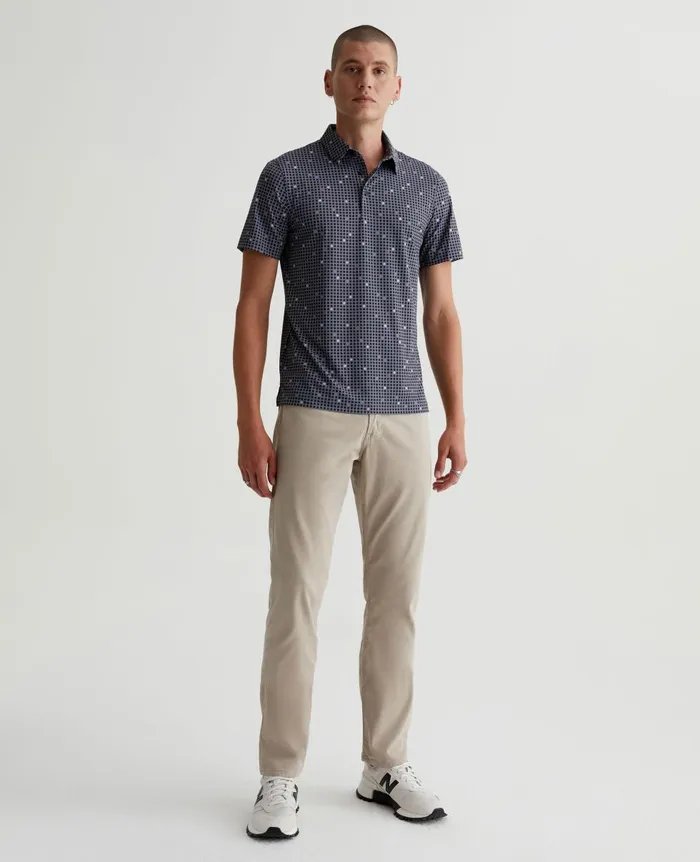 AG Jeans Bryce Polo City Grid Black Multi Men Polos AG Jeans Bryce Polo City Grid Black Multi Men Polos