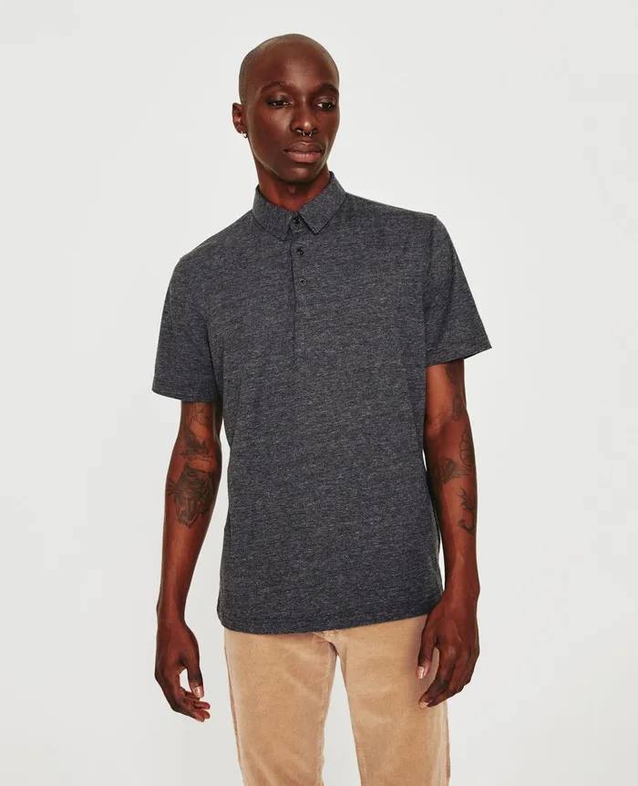 AG Jeans Bryce Polo Heather Charcoal Men Polos