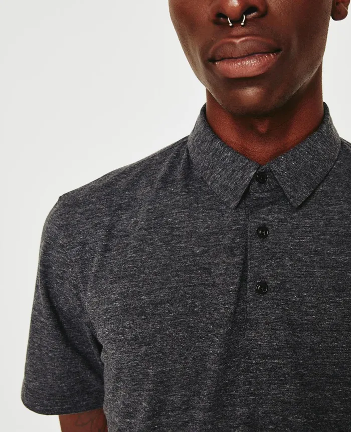 AG Jeans Bryce Polo Heather Charcoal Men Polos AG Jeans Bryce Polo Heather Charcoal Men Polos