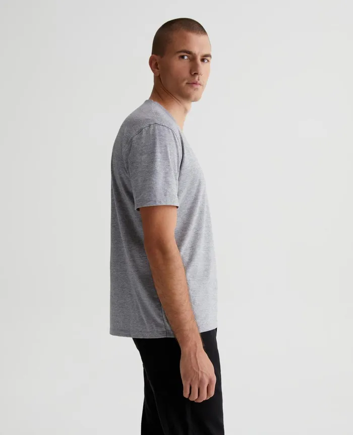 AG Jeans Bryce Vee Heather Grey Men Tees AG Jeans Bryce Vee Heather Grey Men Tees