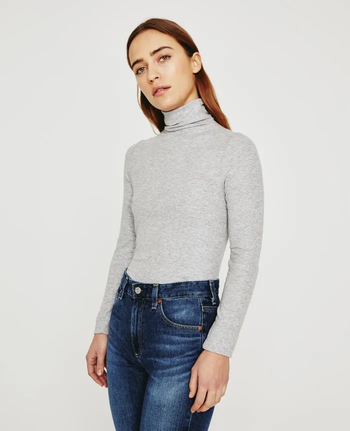 AG Jeans Chels Turtleneck Heather Grey Women Tops and Shirts