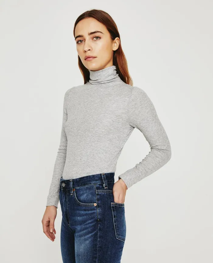AG Jeans Chels Turtleneck Heather Grey Women Tops and Shirts AG Jeans Chels Turtleneck Heather Grey Women Tops and Shirts