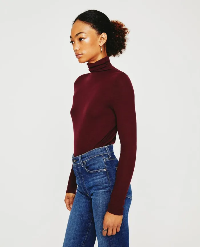 AG Jeans Chels Turtleneck Wine Bloom Women Tops and Shirts AG Jeans Chels Turtleneck Wine Bloom Women Tops and Shirts