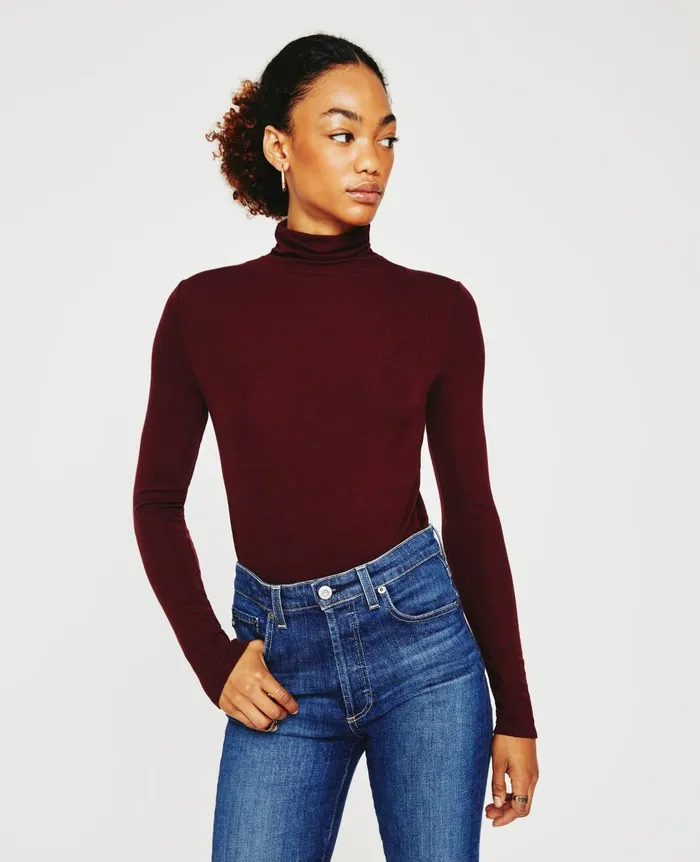 AG Jeans Chels Turtleneck Wine Bloom Women Tops and Shirts AG Jeans Chels Turtleneck Wine Bloom Women Tops and Shirts
