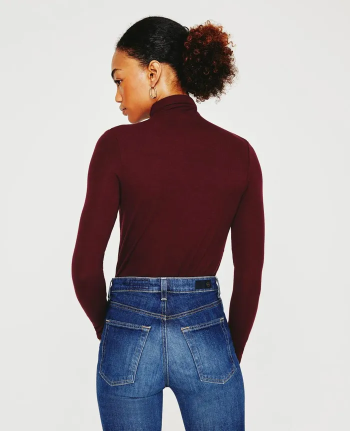AG Jeans Chels Turtleneck Wine Bloom Women Tops and Shirts AG Jeans Chels Turtleneck Wine Bloom Women Tops and Shirts