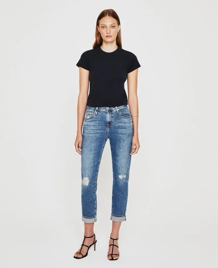 AG Jeans ExBoyfriend Slim 17 Years Waveview Destructed Women Denim