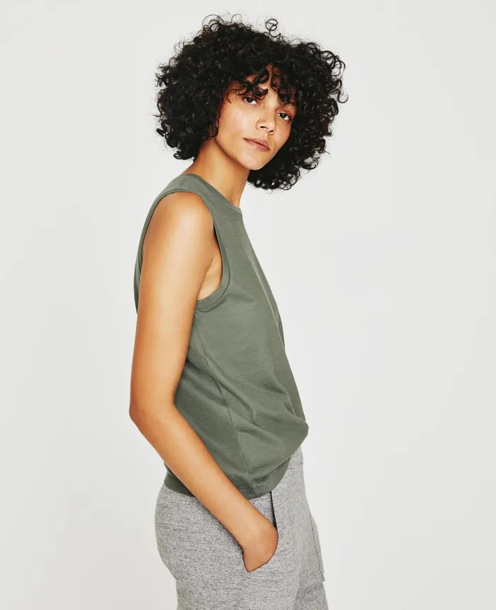 AG Jeans Jagger Muscle Tank Hunter Sage Women Tees and Tanks AG Jeans Jagger Muscle Tank Hunter Sage Women Tees and Tanks