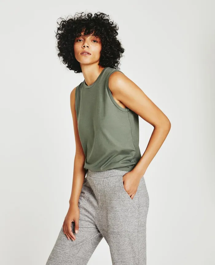 AG Jeans Jagger Muscle Tank Hunter Sage Women Tees and Tanks AG Jeans Jagger Muscle Tank Hunter Sage Women Tees and Tanks