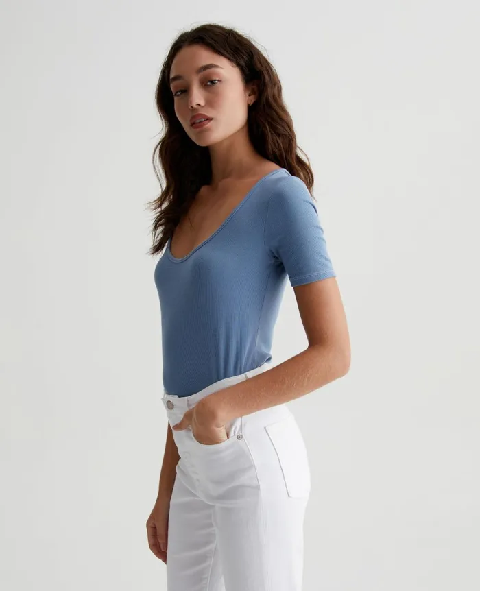 AG Jeans Jaxon Scoop Clear Skies Women Tops and Shirts AG Jeans Jaxon Scoop Clear Skies Women Tops and Shirts