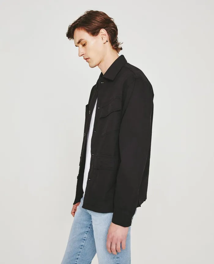AG Jeans Lance Fatigue Pure Black Men Jackets AG Jeans Lance Fatigue Pure Black Men Jackets