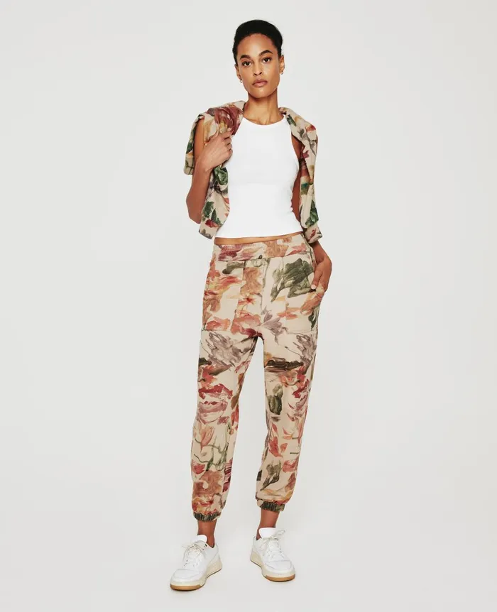 AG Jeans Nova Sweatpant Garden Camo Neutral Multi Women Pants