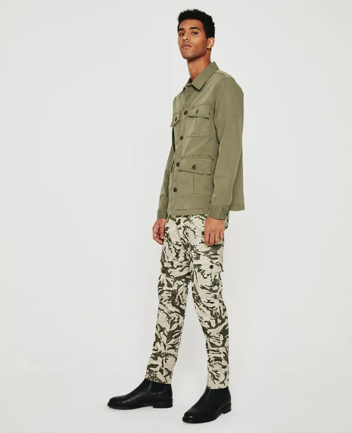 AG Jeans Wells Cargo Topographical Map Green Multi Men Pants