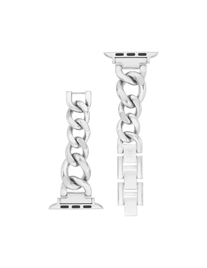 Anne Klein Chain Link Bracelet Band For Apple Watch Silvertone Women Accessories