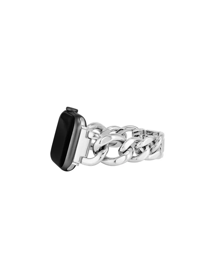 Anne Klein Chain Link Bracelet Band For Apple Watch Silvertone Women Accessories
