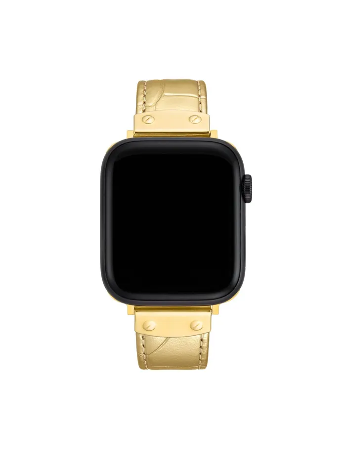 Anne Klein Croco Leather Band For Apple Watch Goldtone Women Watches 038 Jewelry Anne Klein Croco Leather Band For Apple Watch Goldtone Women Watches 038 Jewelry