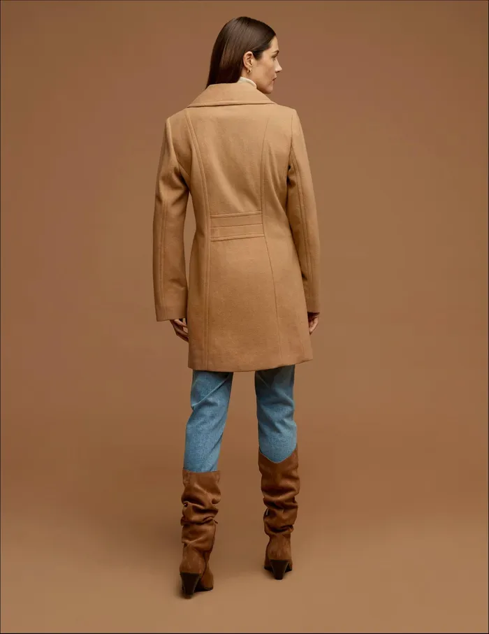 Anne Klein Double Breasted Wool Coat Camel Women Clothing
