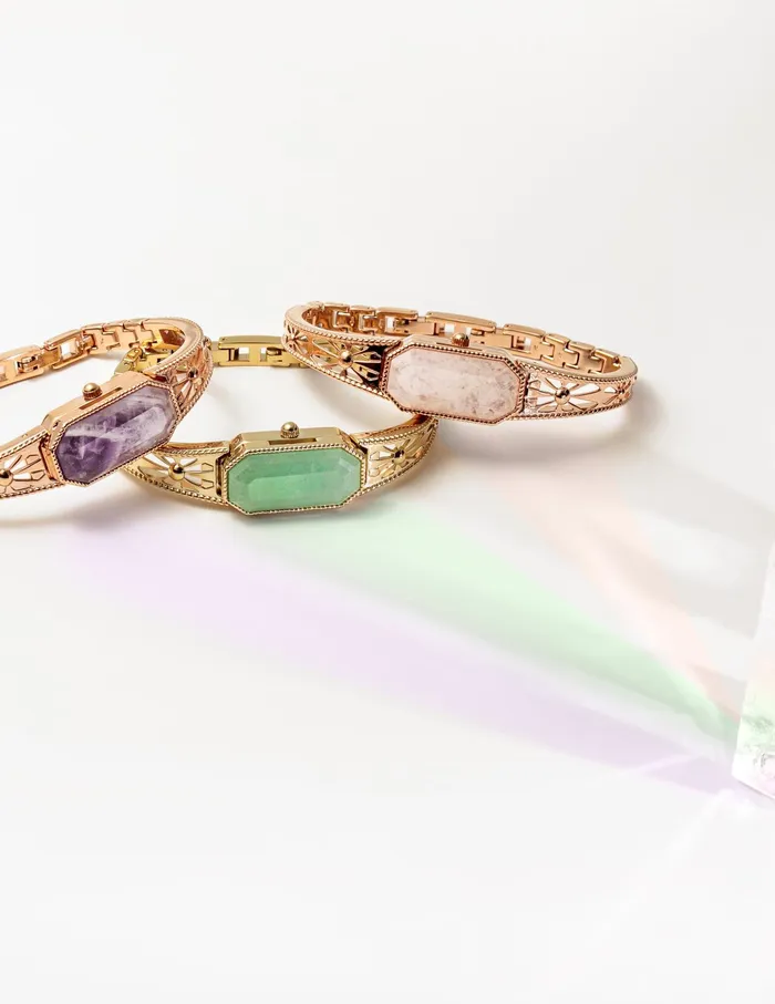 Anne Klein Gemstone Covered Dial Watch Aventurine Women Watches 038 Jewelry
