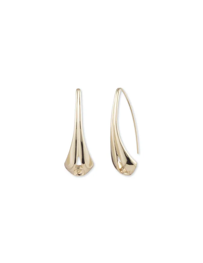 Anne Klein GoldTone Folded Earrings Goldtone Women Watches 038 Jewelry