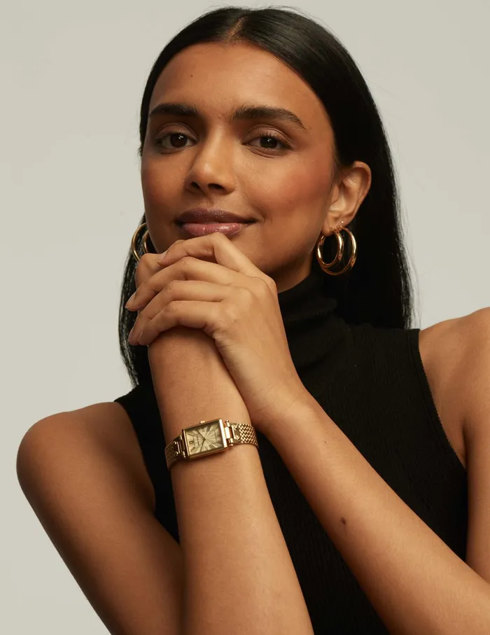 Anne Klein GoldTone Tubular Hoop Earrings Goldtone Women Watches 038 Jewelry
