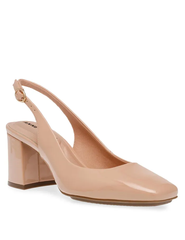 Anne Klein Lizette Dress Pump Nude Patent Women Shoes