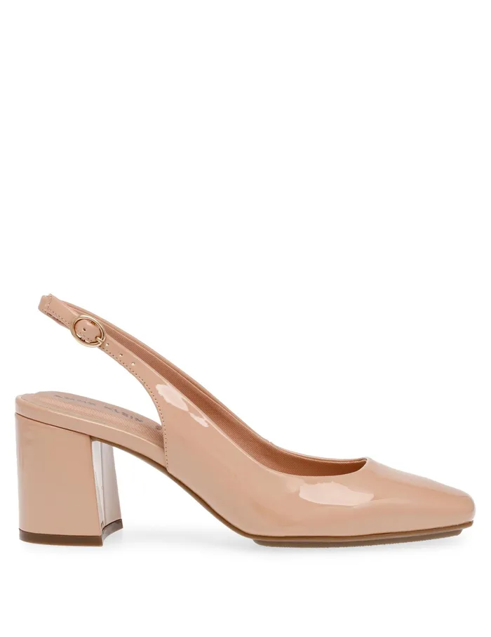 Anne Klein Lizette Dress Pump Nude Patent Women Shoes