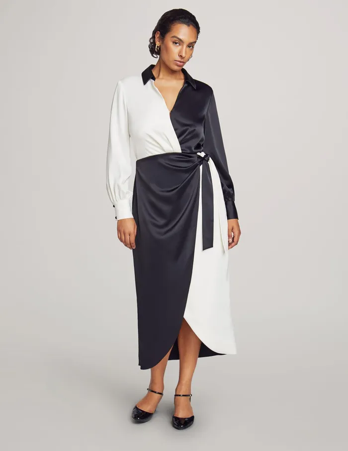 Anne Klein Midi Wrap Dress Anne Black Women Clothing