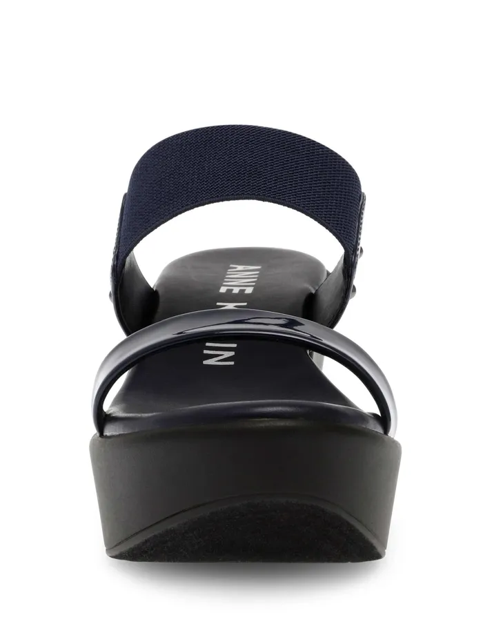 Anne Klein Parker Platform Sandal Navy Women Shoes