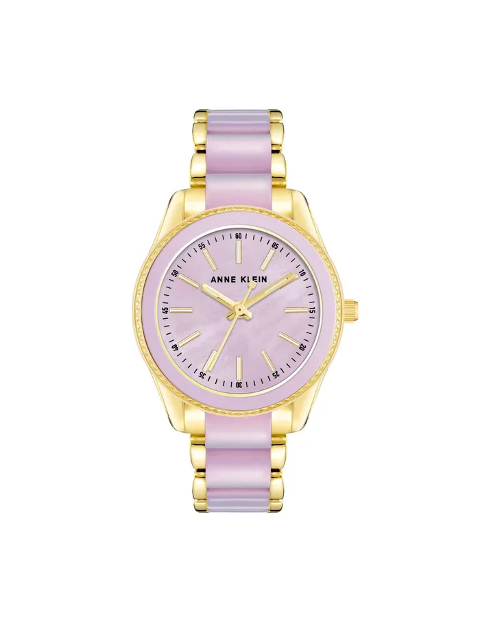 Anne Klein Pearlescent Resin Link Watch Goldtone Women Watches 038 Jewelry