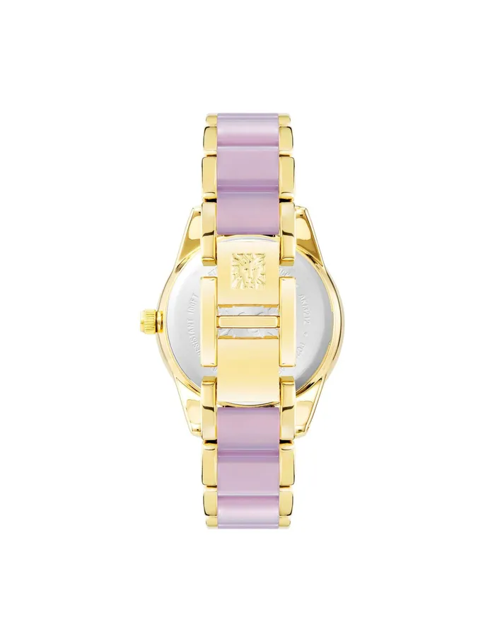 Anne Klein Pearlescent Resin Link Watch Goldtone Women Watches 038 Jewelry