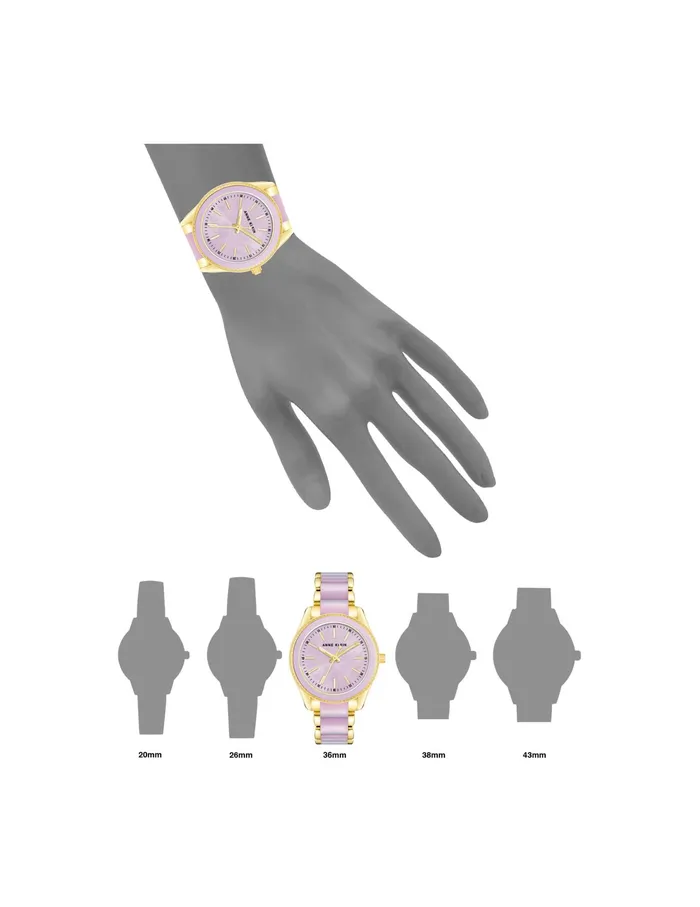 Anne Klein Pearlescent Resin Link Watch Goldtone Women Watches 038 Jewelry