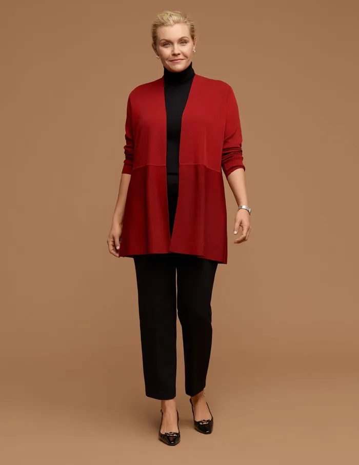 Anne Klein Plus Size Monterey Cardigan Titan Red Women Clothing